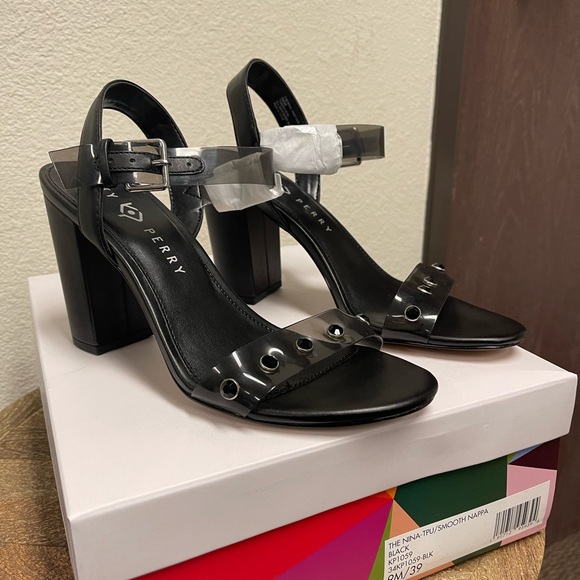 Katy Perry Collections Shoes - Katy Perry Embellished Heeled Sandals - The Nina in Black